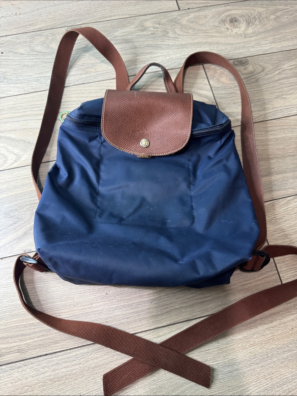 Longchamp Navy Blue Nylon Backpack